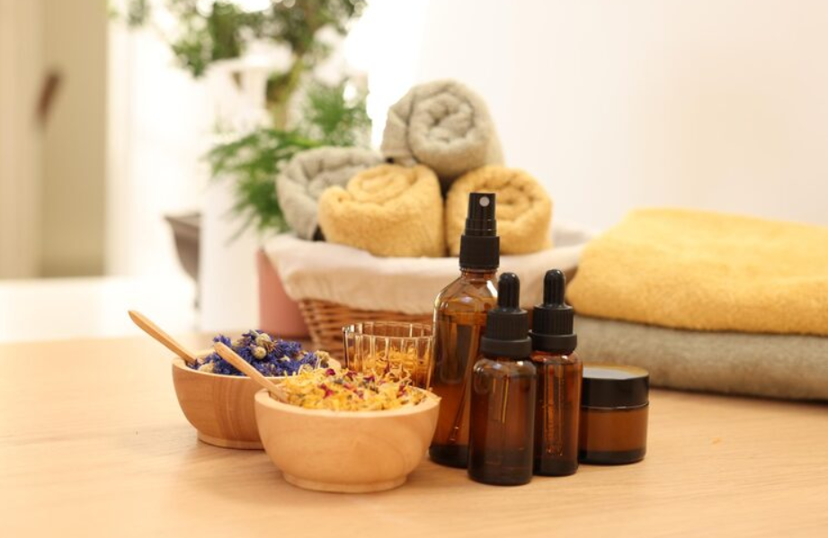 Herbal wellness juice bottles from the Aayu product collection